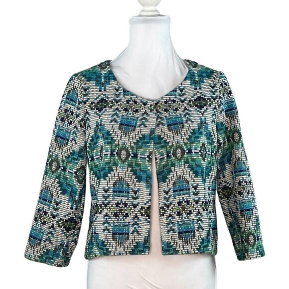 La Fee Maraboutee Size US M EU 38 Jacket 3/4 Sleeve Southwestern Woven Boxy - Picture 1 of 8